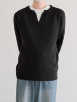 Y-Neck Velvet Pullover Knitwear