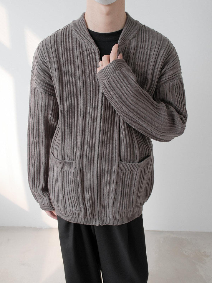 Ribbed Knit Cardigan Jacket