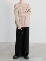 Ribbed Knit Mock Turtleneck Sweater