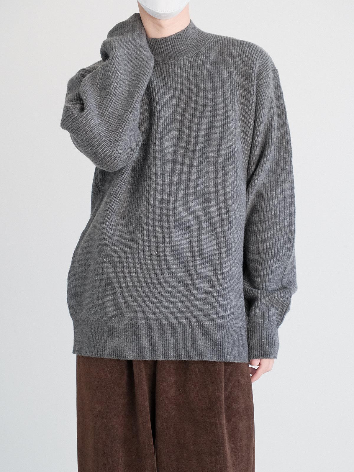 Ribbed Knit Mock Turtleneck Sweater