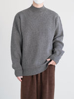 Ribbed Knit Mock Turtleneck Sweater