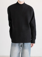 Ribbed Knit Mock Turtleneck Sweater