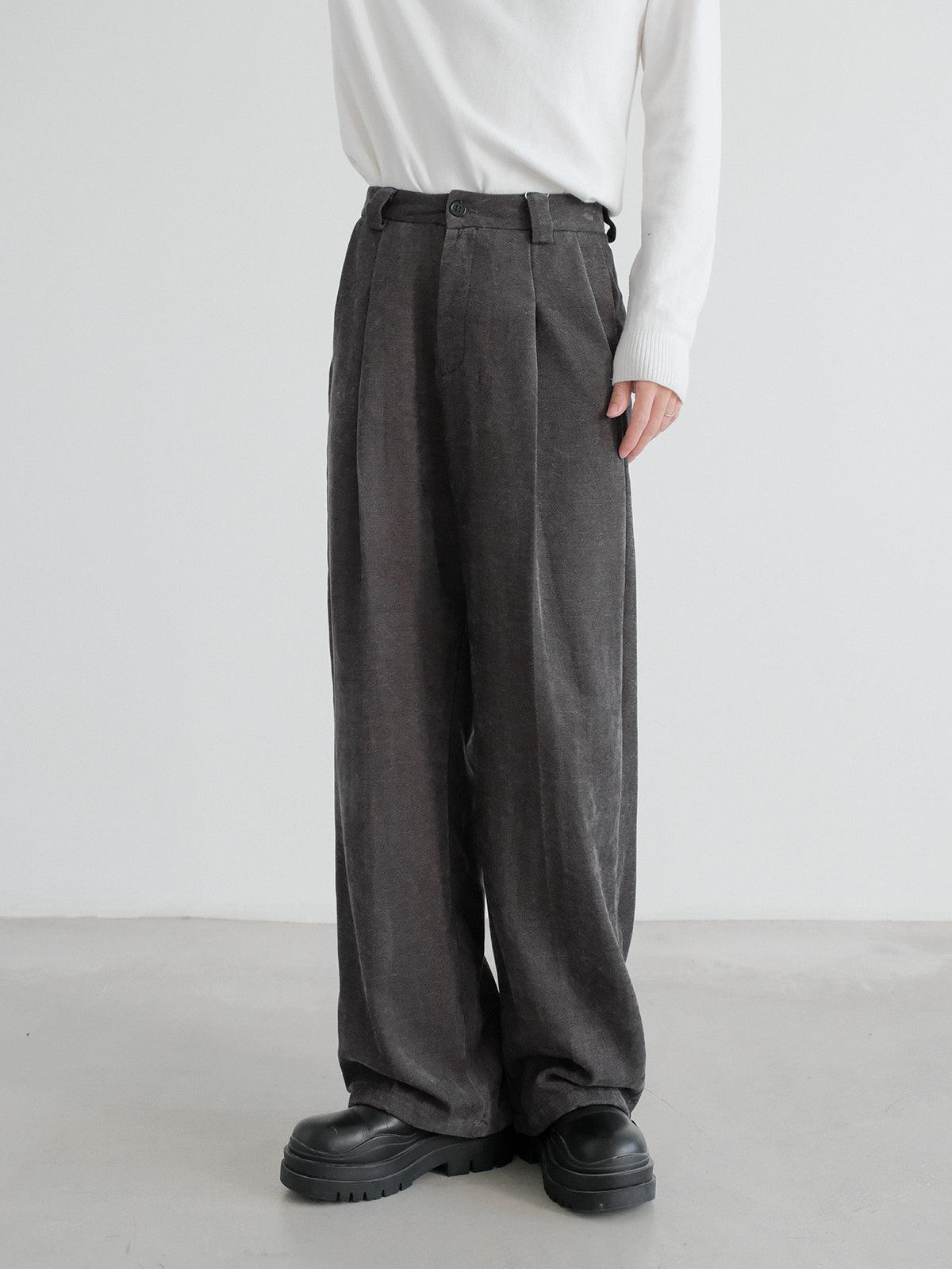 Shiny Straight Velvet Suit Pants