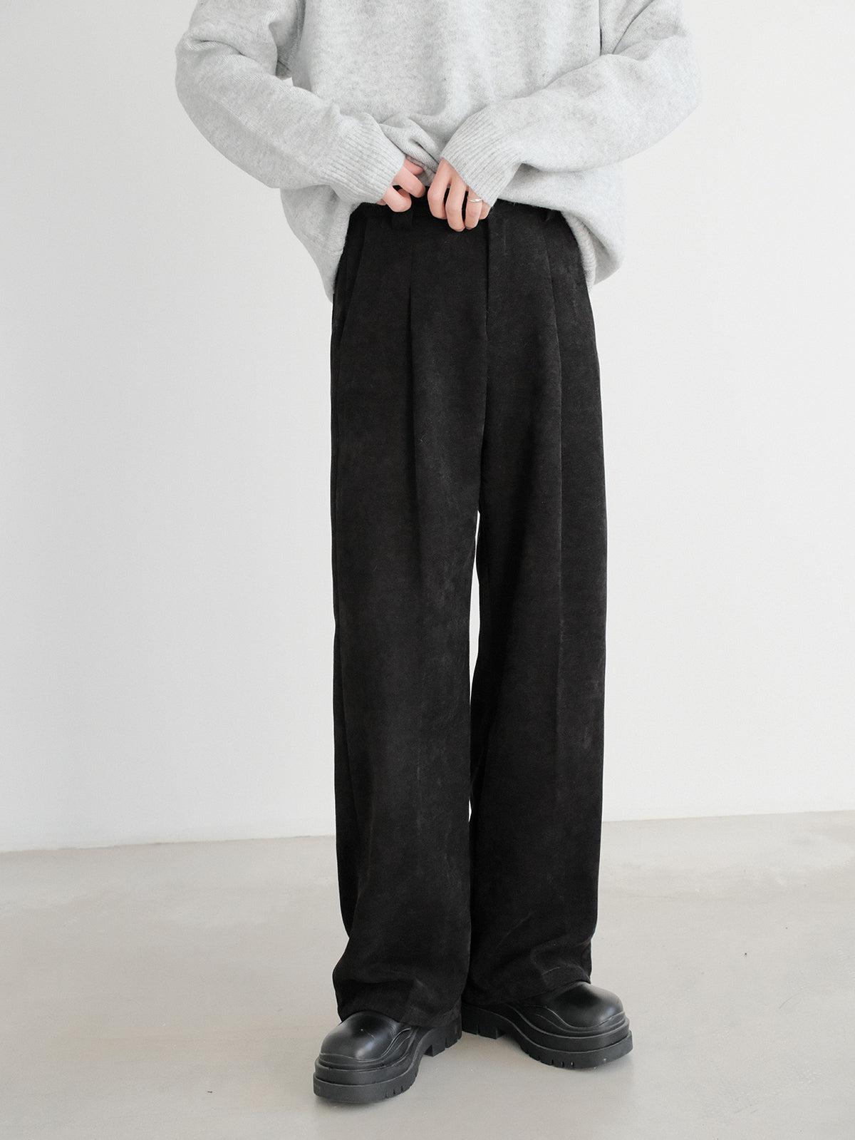 Shiny Straight Velvet Suit Pants