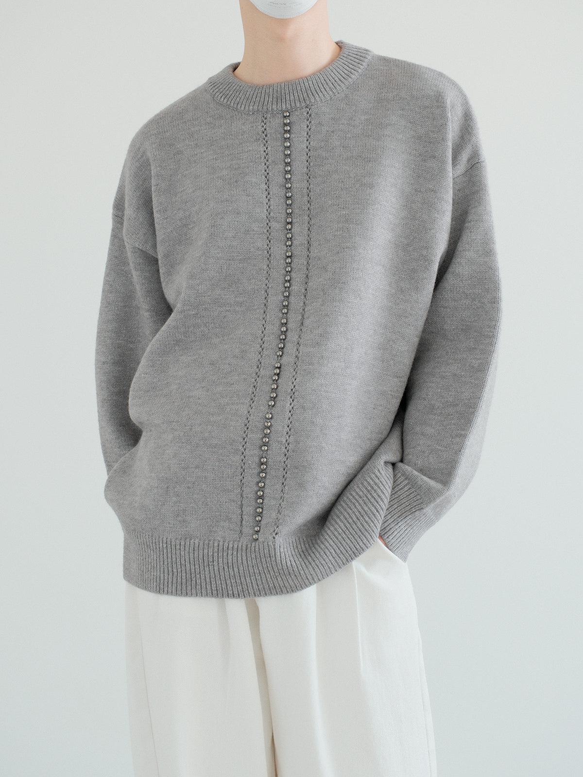 Bead-Encrusted Knit Sweater