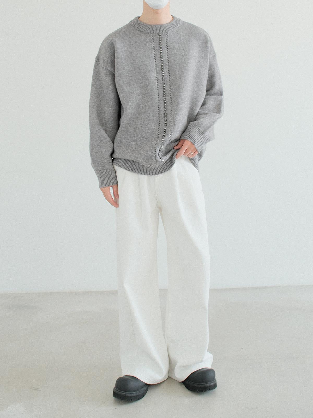 Bead-Encrusted Knit Sweater