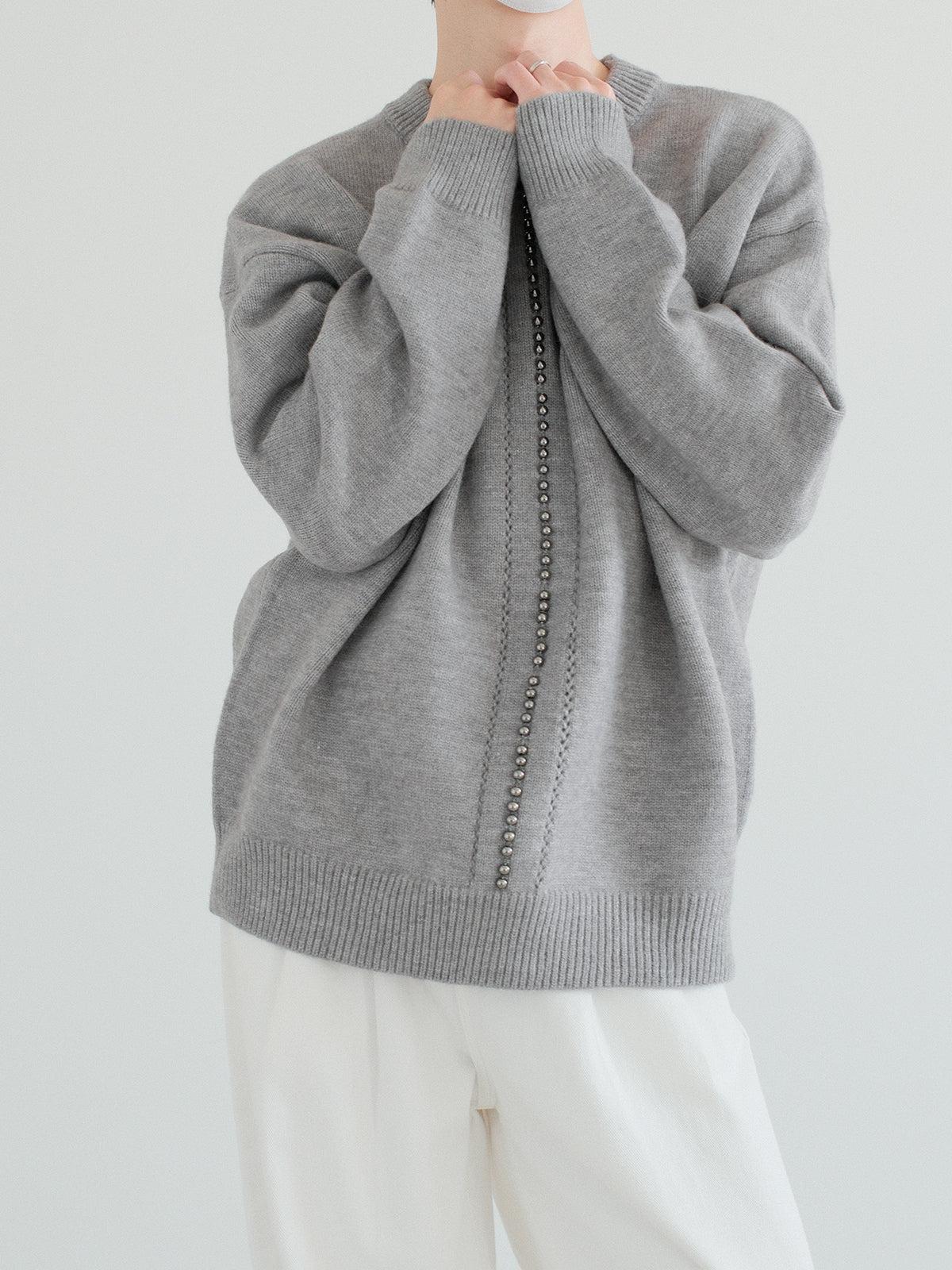 Bead-Encrusted Knit Sweater