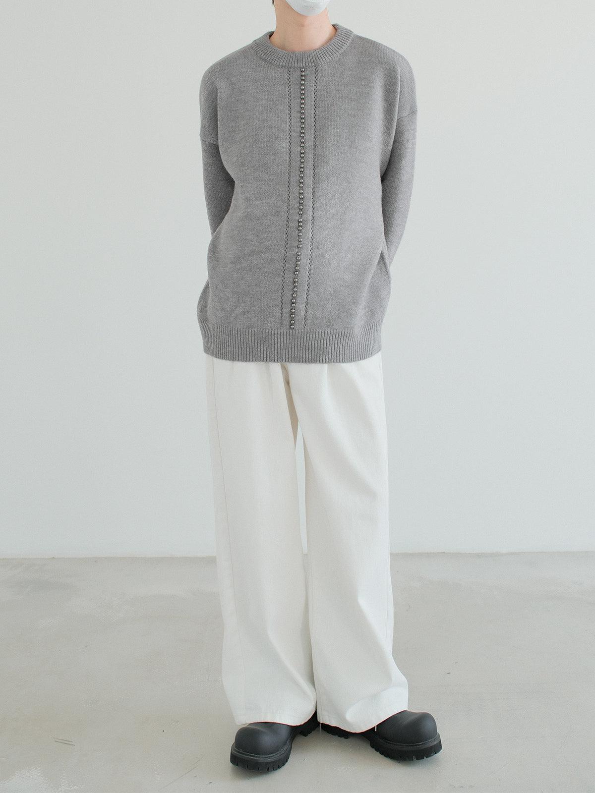 Bead-Encrusted Knit Sweater