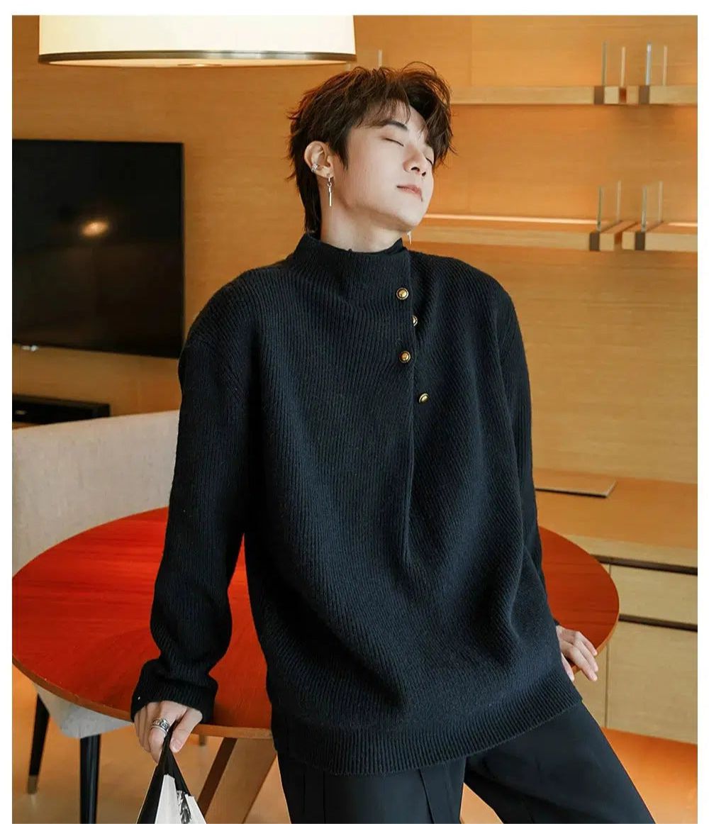 Japanese Button-Up Knit Sweater
