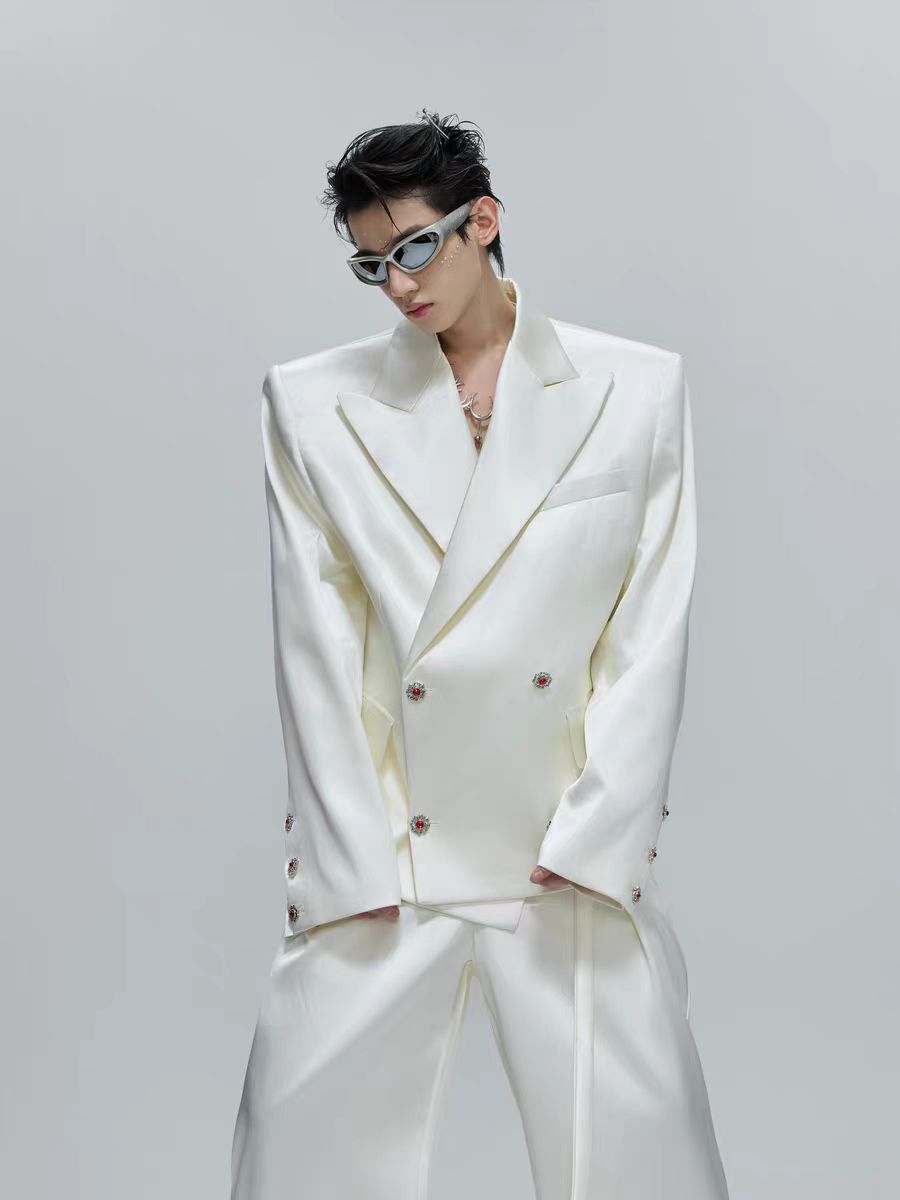 Liquid Shiny Silhouette Jacket and Pants
