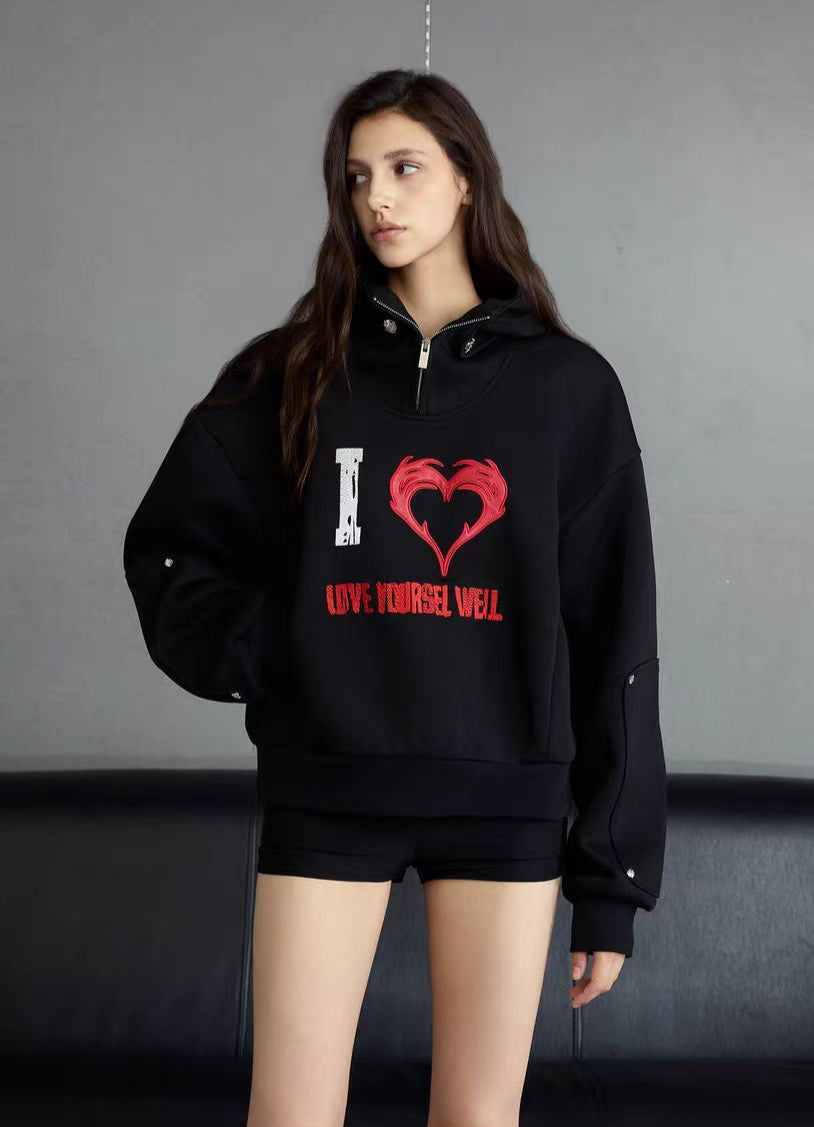 Graphic Printed Hooded Sweatshirt