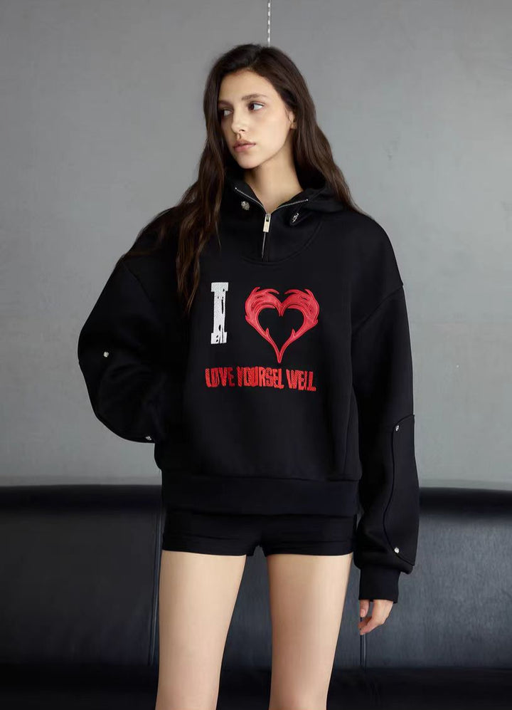 Graphic Printed Hooded Sweatshirt