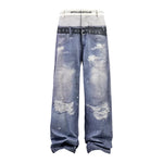 5598321245980,5598321245981,5598321245982,5598321245983, Street Style Layered Baggy Jeans Pants