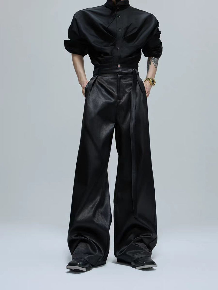 Liquid Shiny Silhouette Jacket and Pants