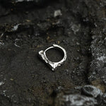 925 Sterling Silver Glossy Broken Texture Earrings