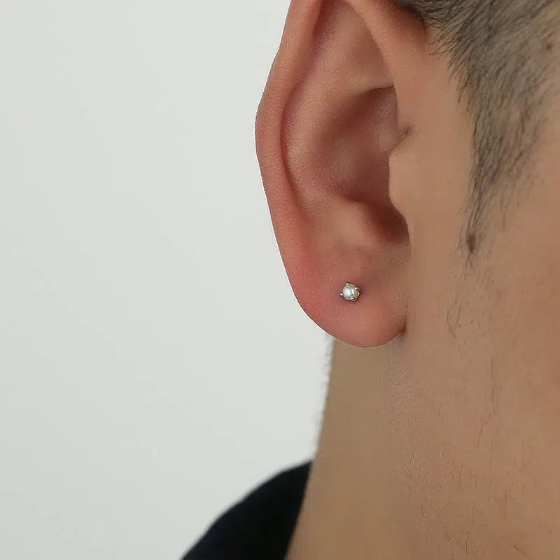 925 Sterling Silver Pearl Stud Earrings