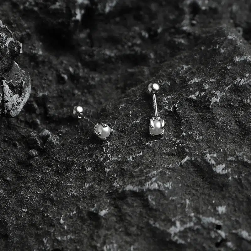 925 Sterling Silver Pearl Stud Earrings