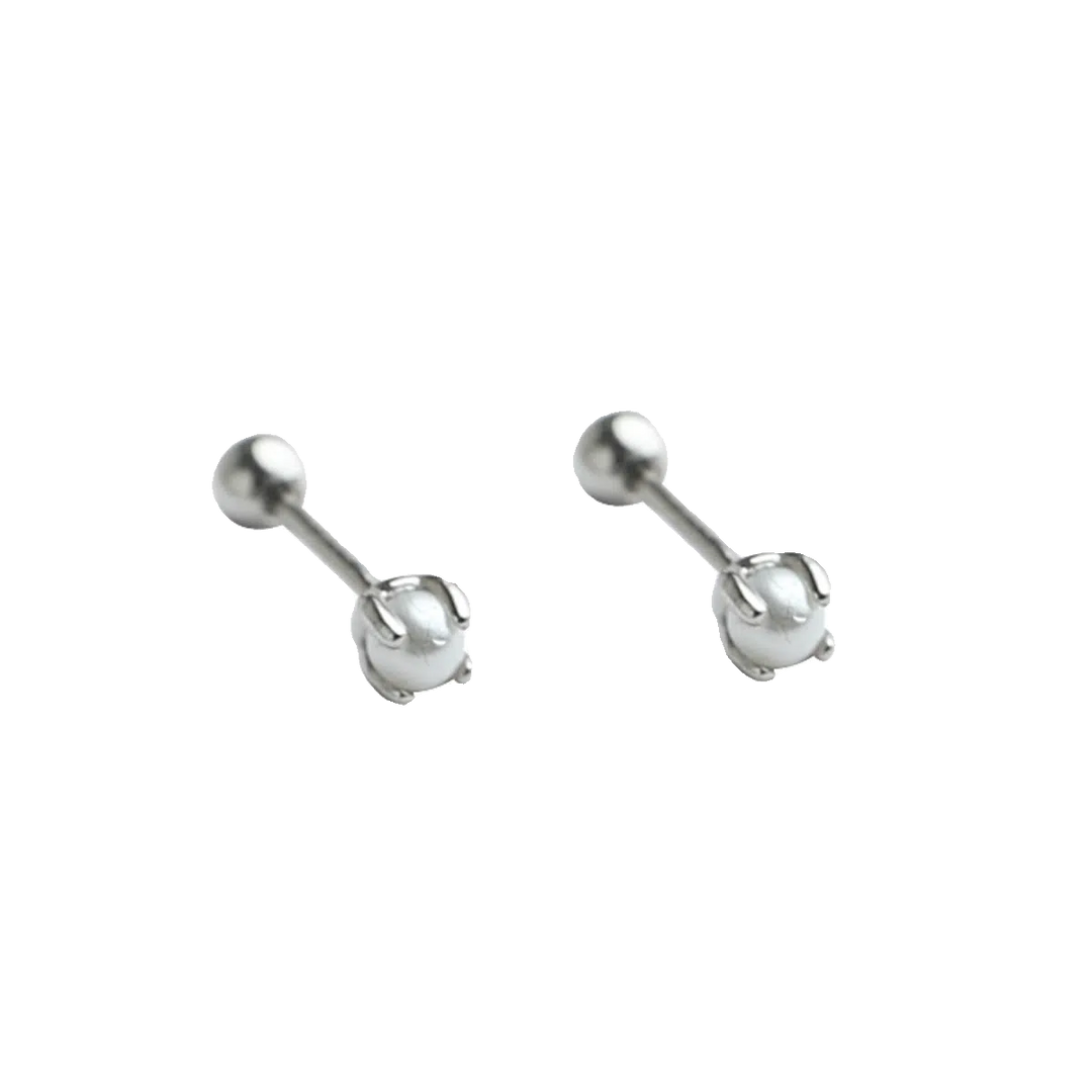 925 Sterling Silver Pearl Stud Earrings