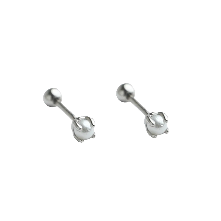 925 Sterling Silver Pearl Stud Earrings