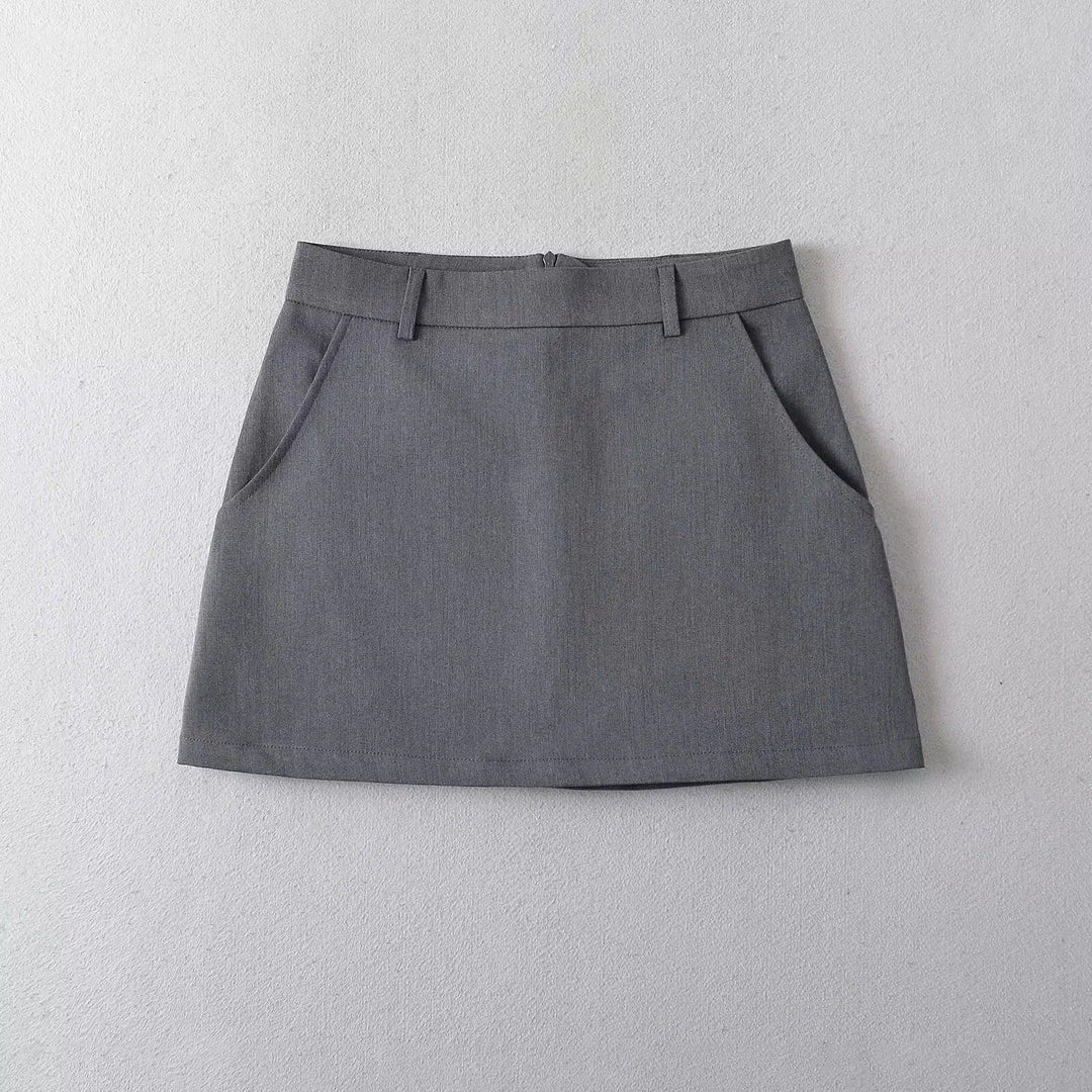 A-Line Pockets Mini Skirt