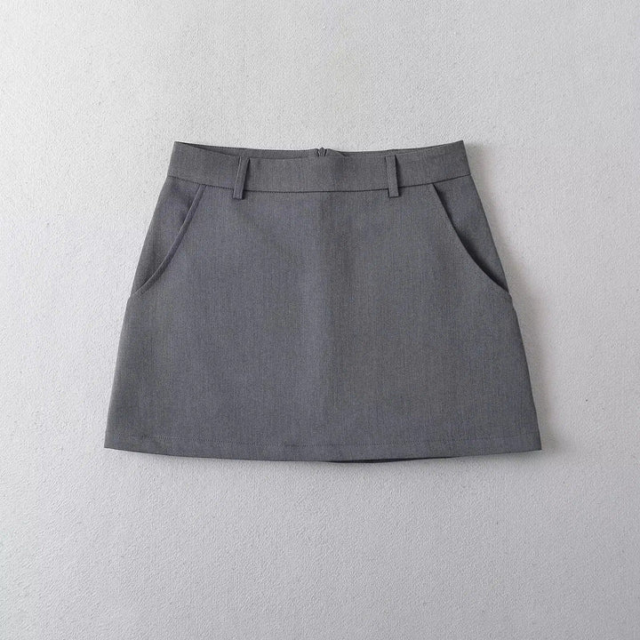 A-Line Pockets Mini Skirt