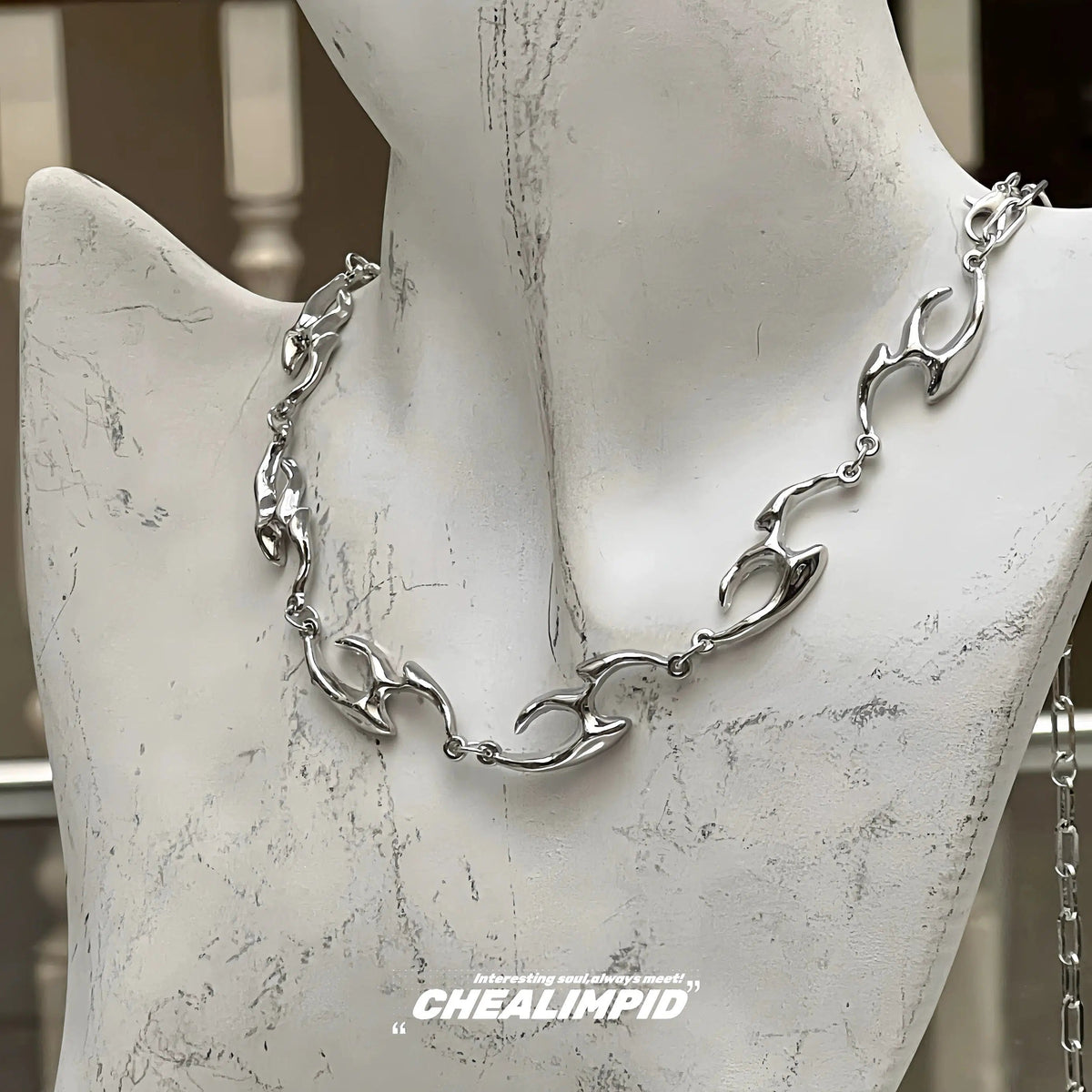 Abstract Chain Link Necklace
