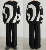 Abstract Pattern Knit Sweater