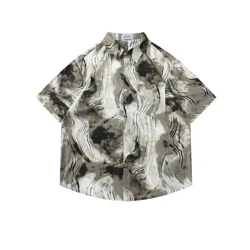 Abstract Print Button-down Shirt