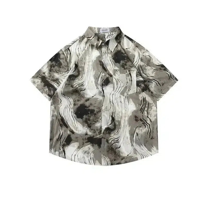 Abstract Print Button-down Shirt