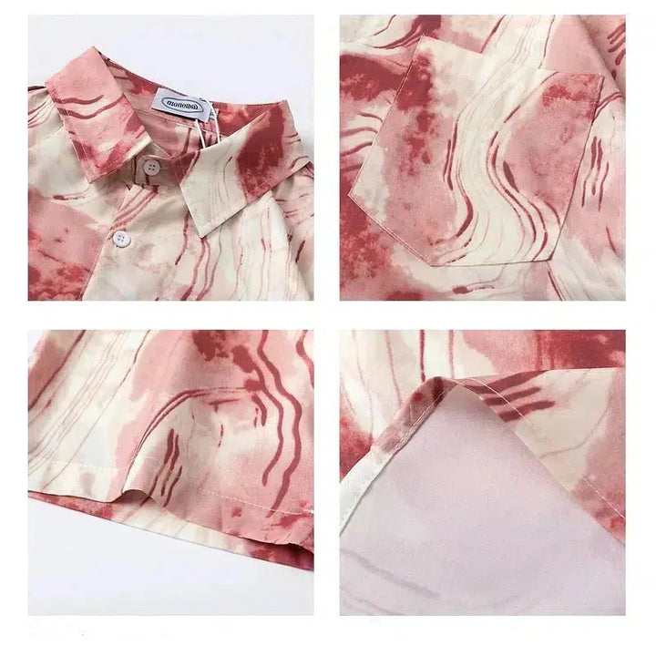 Abstract Print Button-down Shirt