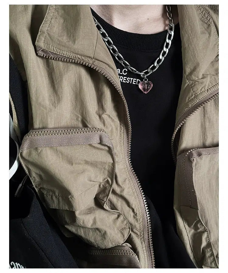 Acrylic Heart Pendant Cuban Necklace