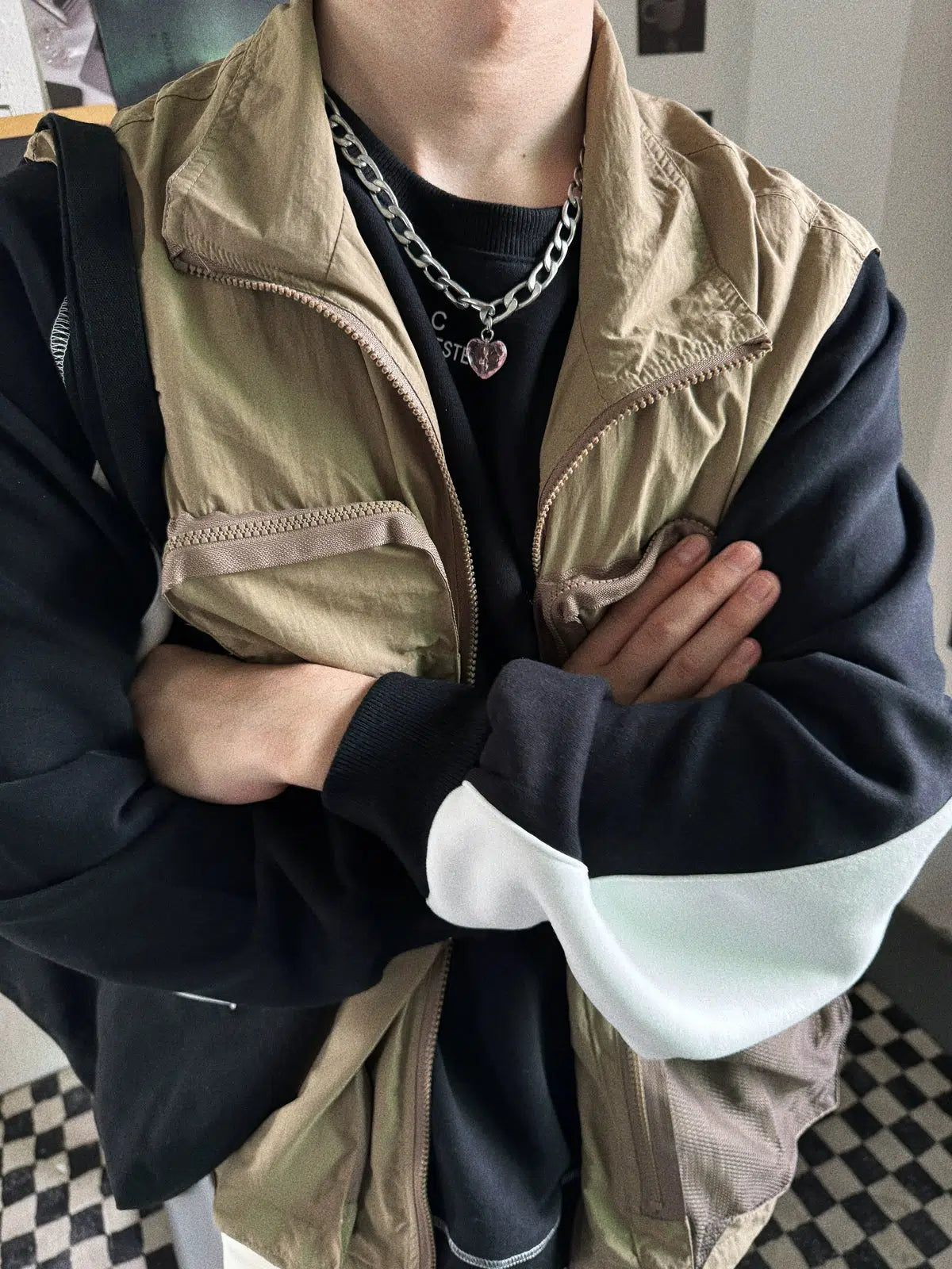 Acrylic Heart Pendant Cuban Necklace