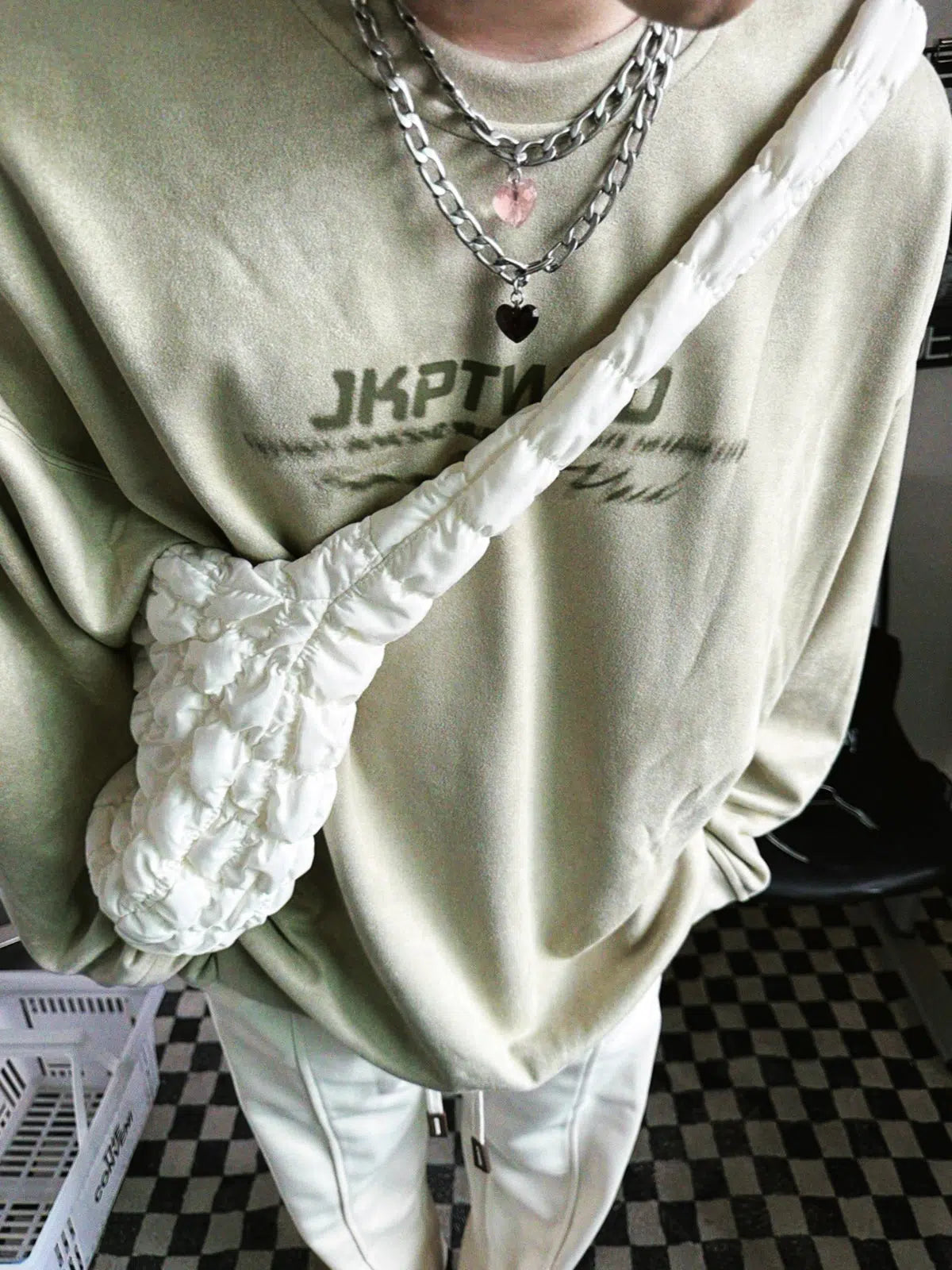 Acrylic Heart Pendant Cuban Necklace