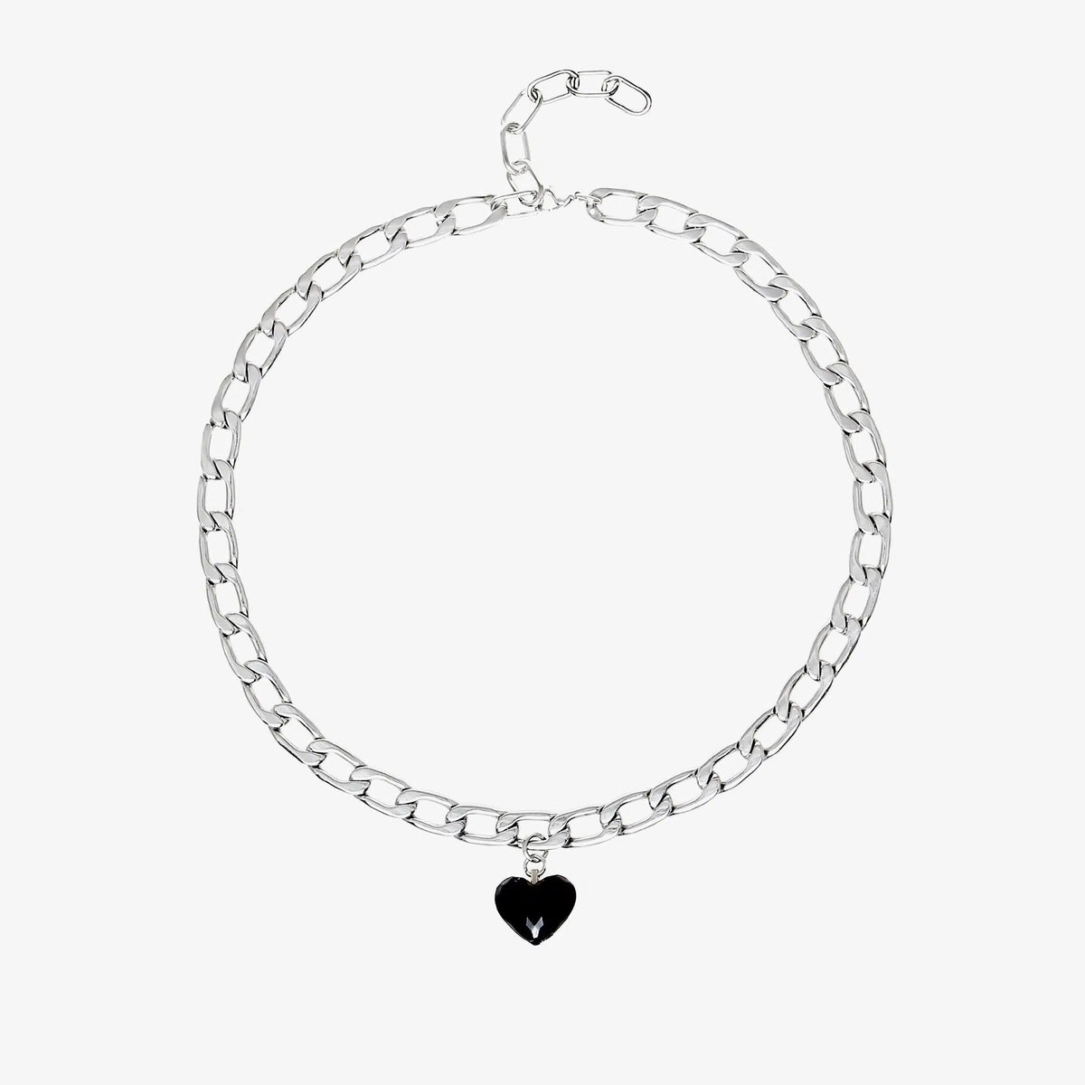 Acrylic Heart Pendant Cuban Necklace