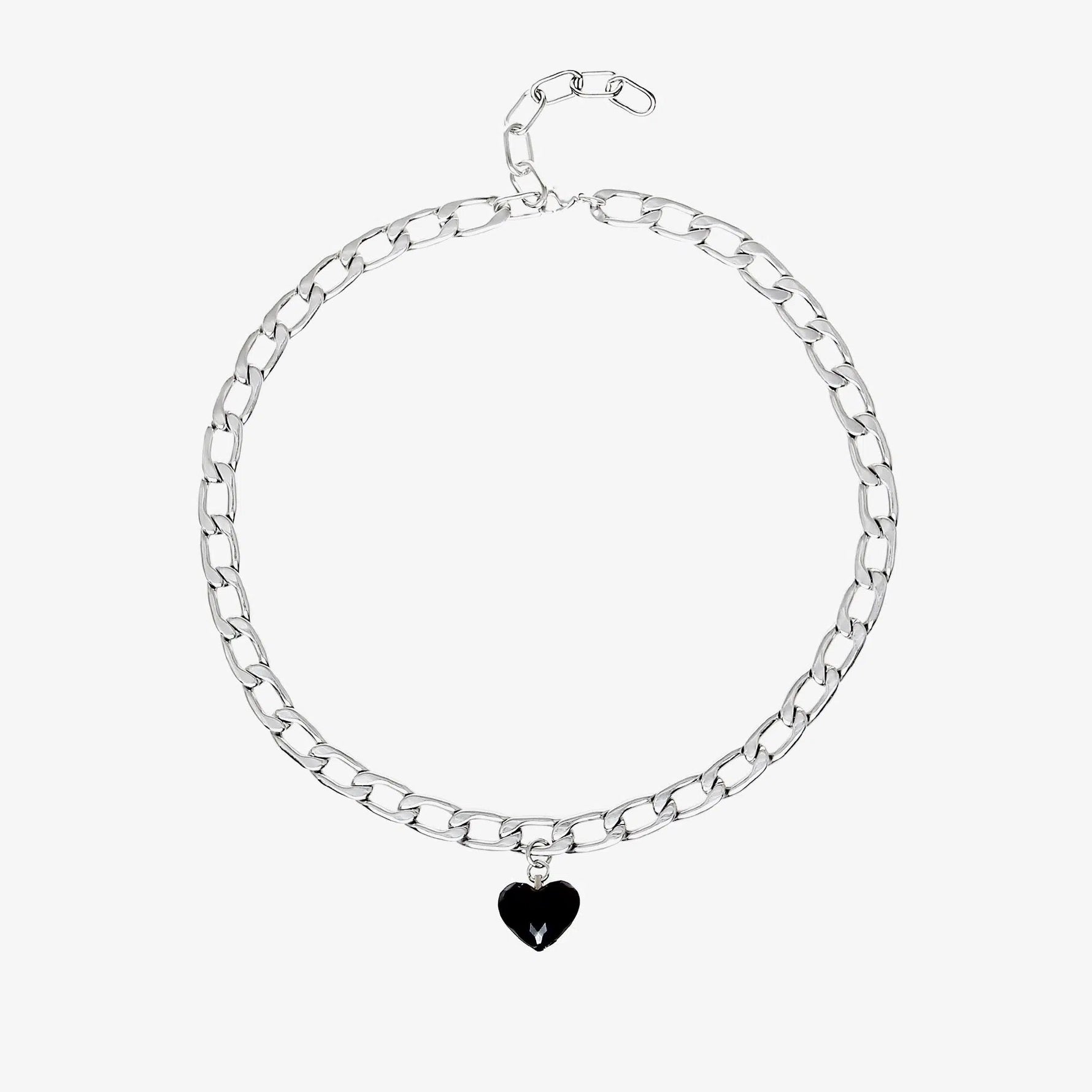 Acrylic Heart Pendant Cuban Necklace