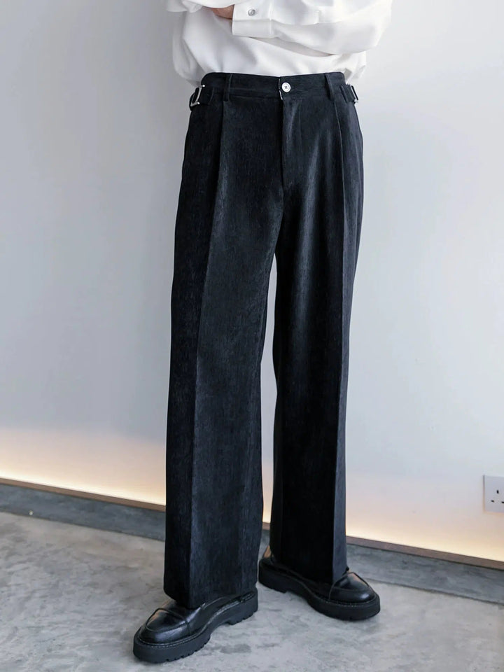 Adjustable Belt Wide-Leg Casual Pants