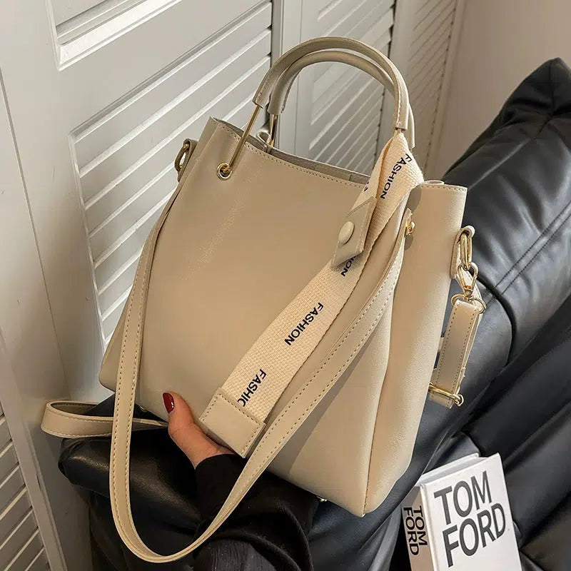 Adjustable Strap Bucket Handbag