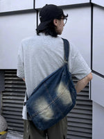 Adjustable Strap Denim Crossbody Bag