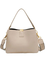 Adjustable Strap Leather Bucket Bag