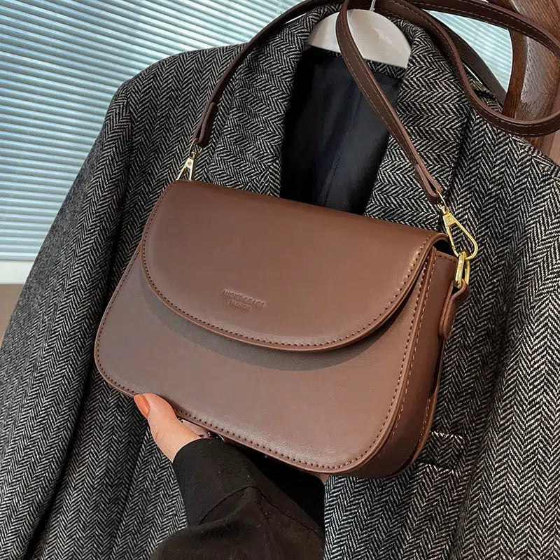 Adjustable Strap Leather Crossbody Bag