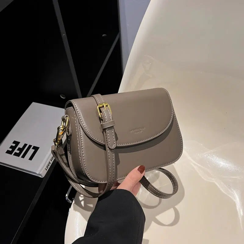 Adjustable Strap Leather Crossbody Bag