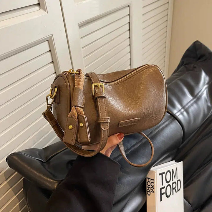 Adjustable Strap Leather Crossbody Bag