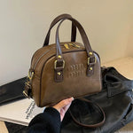 Adjustable Strap Leather Handbag