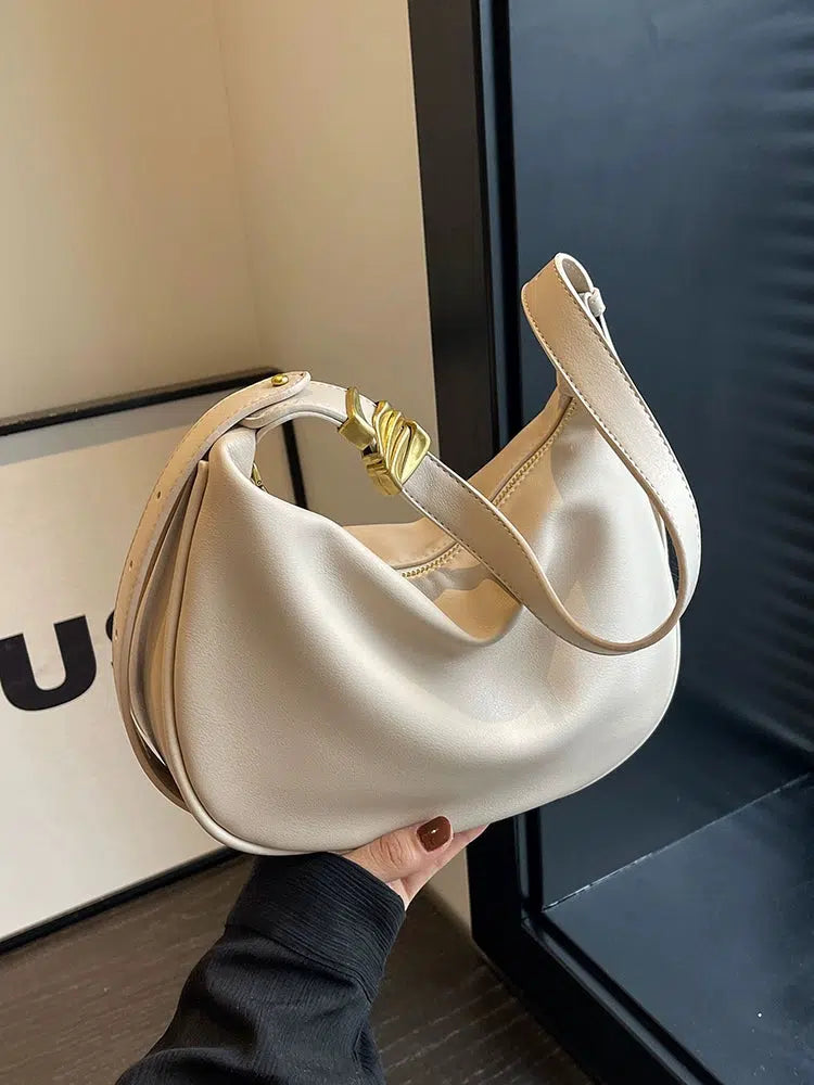 Adjustable Strap Leather Hobo Bag