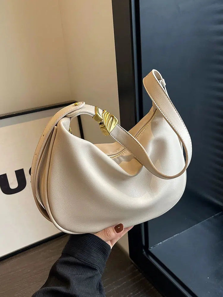 Adjustable Strap Leather Hobo Bag