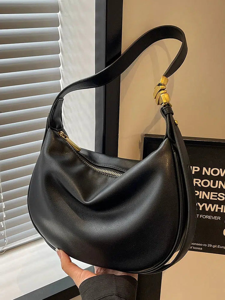 Adjustable Strap Leather Hobo Bag