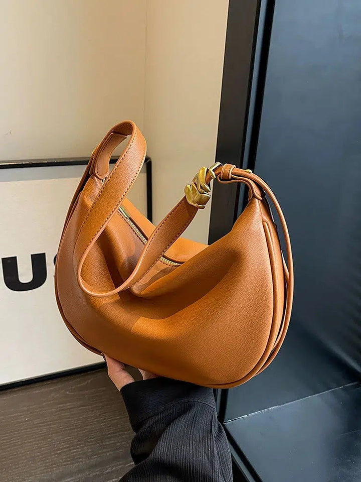 Adjustable Strap Leather Hobo Bag