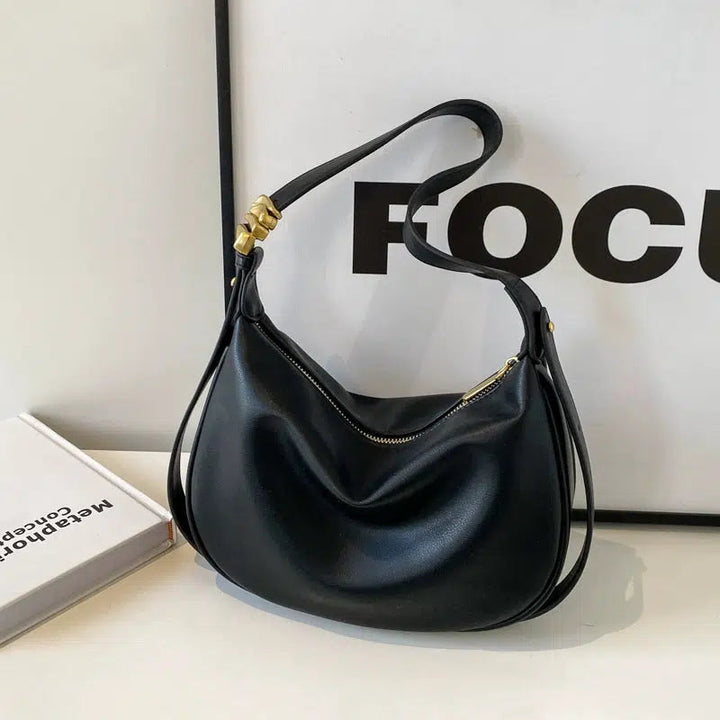 Adjustable Strap Leather Hobo Bag