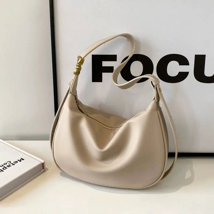 Adjustable Strap Leather Hobo Bag