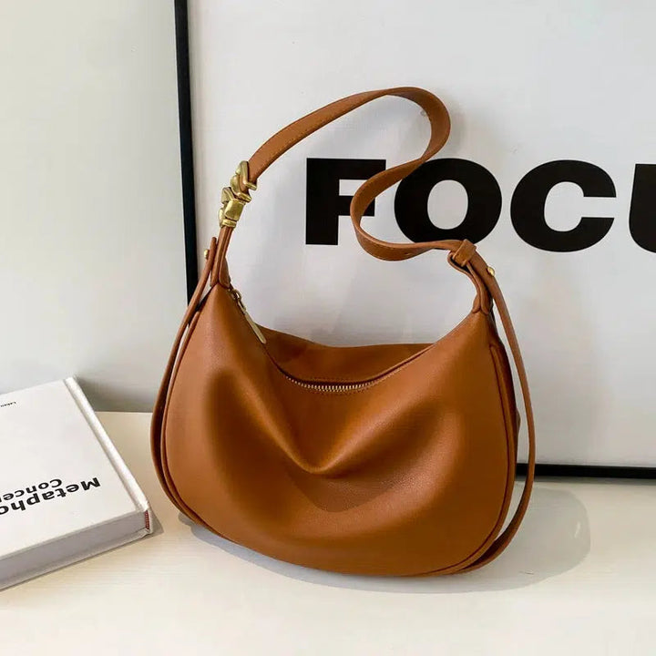 Adjustable Strap Leather Hobo Bag